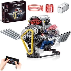 Honchoes V8 Car Mechanical Engine Model Building Set for Adults Compatible with Lego 665 Pcs