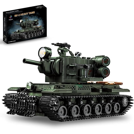 Honchoes WW2 Army KV-2 Heavy Tank Building Blocks Set Compatible with Lego Military Model for Adults 2235 Pcs