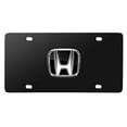thumbnail image 1 of Honda 3D Black Logo on Black Stainless Steel License Plate, 1 of 3