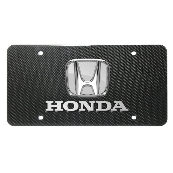 Honda 3D Chrome Logo Dual 100% Real Carbon Fiber License Plate