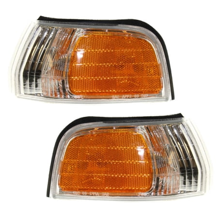 For Honda Accord 1992 1993 Side Marker Light Driver And Passenger Side | Pair | Plastic | Replacement For HO2550107, HO2551107 | 34350-SM4-A03, 34300-SM4-A03
