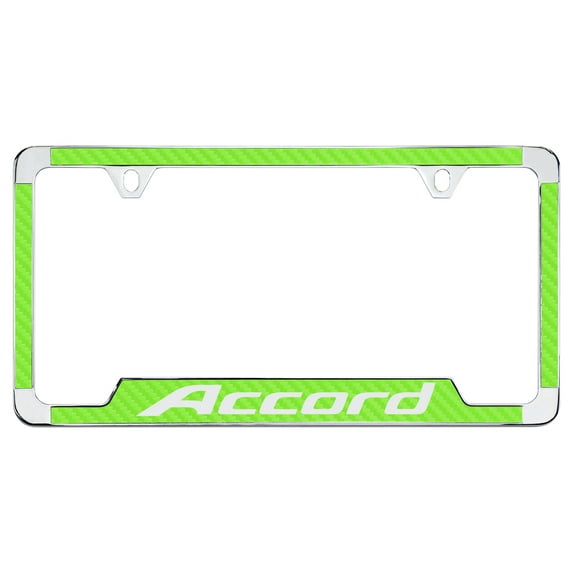 Honda Accord Green Simulated Carbon Fiber License Plate Frame Holder