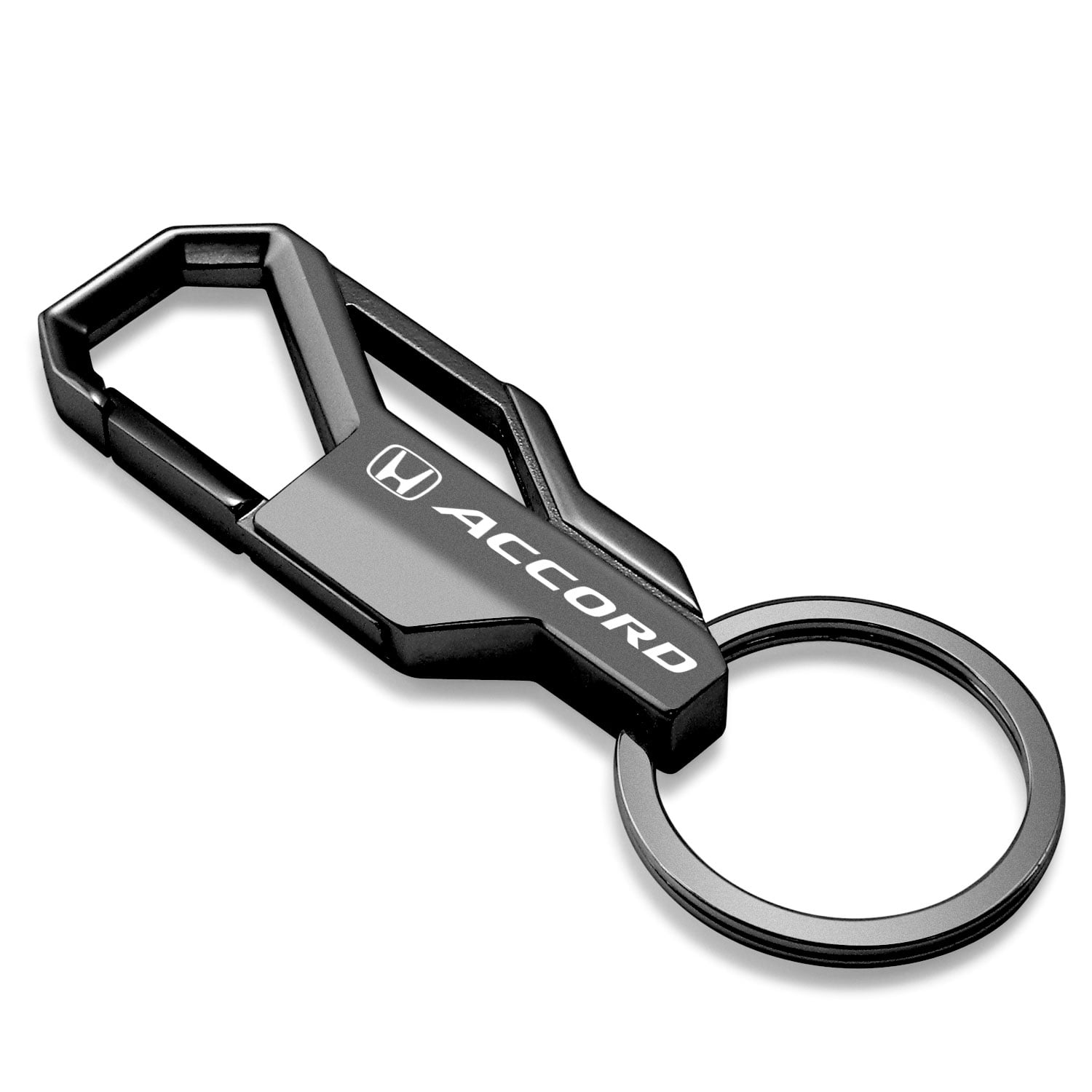 Honda Accord Gunmetal Black Carabiner-style Snap Hook Metal Key Chain