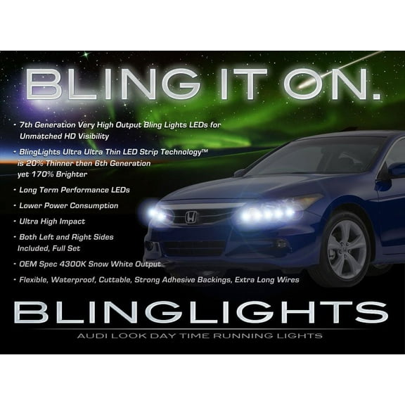 Honda Accord LED DRL Head Light Strips Day Time Running Lamp Kit