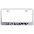 thumbnail image 1 of Honda Accord Laser Etched Logo Stainless Steel License Plate Frame (Brushed Chrome), 1 of 3