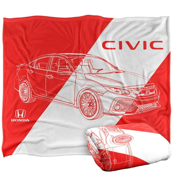 Honda Auto Blanket, 50'x60' Civic Car and Logo Silky Touch Super Soft Throw Blanket
