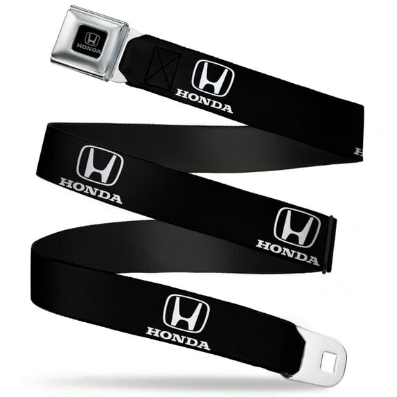 Honda Belt, Seatbelt Buckle Belt, Honda Logo Black White, 34 to 52 Inches
