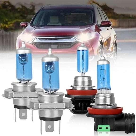 For Honda CR-V CRV 2002-2004 2007-2014 High Performance Halogen Headlight Bulbs 9003 H4 High Low Beam+H11 Fog Light Bulbs, Super Bright Front Light Car Replacement Bulb Combo, 4PCS