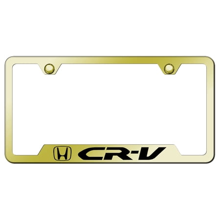 Honda CR-V Laser Etched Logo Cut-Out License Plate Frame (Gold)