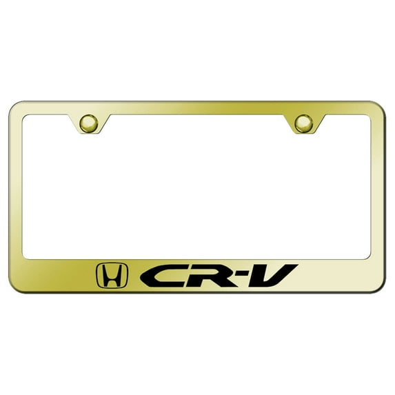 Honda CR-V Laser Etched Logo Stainless Steel License Plate Frame (Gold)