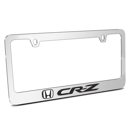 Honda CR-Z 3D Embossed Letters on Mirror Chrome Metal License Plate Frame