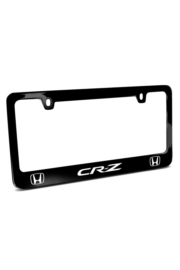 Honda CR-Z Dual Logo Black Metal License Plate Frame