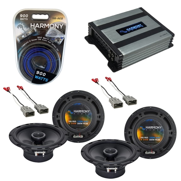 Honda CRV 1997-2006 Factory Speaker Replacement Harmony (2) R65 & HA-A400.4 Amp