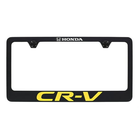 Honda CRV wordmark black coated metal license plate frame holder 2 hole