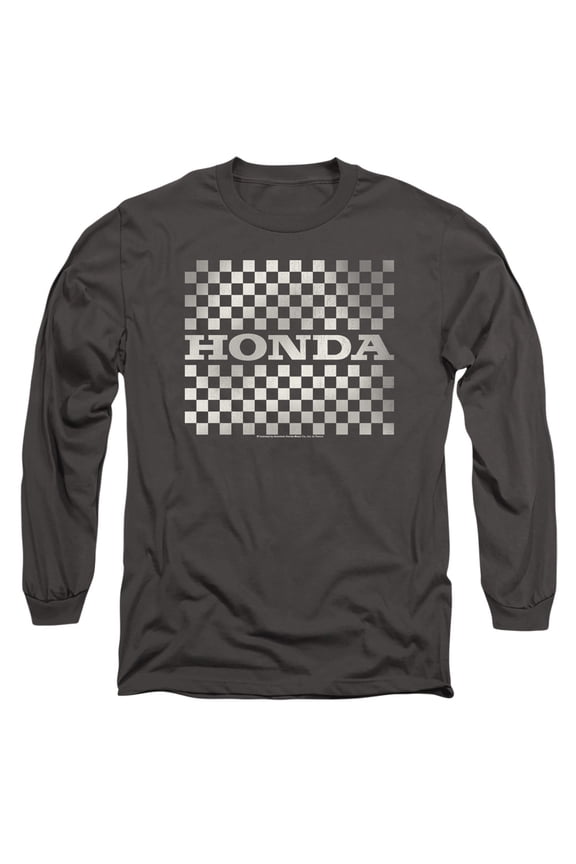 Honda Checkers Logo Unisex Adult Long-Sleeve T Shirt, Checkers Logo, 3X-Large
