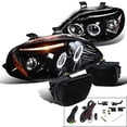 thumbnail image 1 of Honda Civic 2/3/4 Door Glossy Black Halo LED Projector Headlights+Fog Lights, 1 of 2