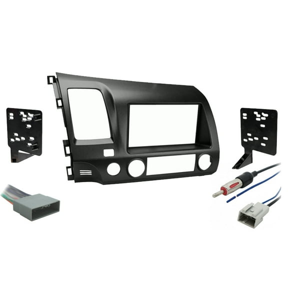 Honda Civic 2009-2011 Single or Double DIN Stereo Radio Install Dash Kit Gray