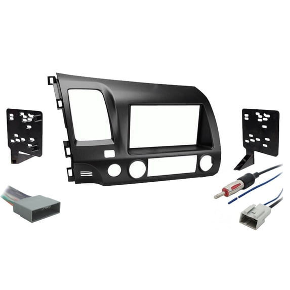 Fits Honda Civic 2009-2011 Gray Metra Single or Double DIN Dash Kit with Harmony Radio Harness