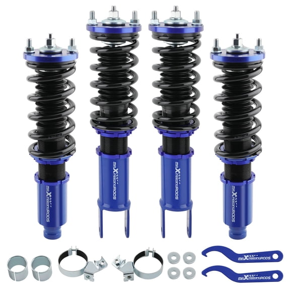 Honda Civic 89-91 Coilovers Suspension Kit  8kg/mm Front, 5kg/mm Rear  1-3" Lowering  Blue Twin-Tube Shock  Fits ED2/ED3/ED4/ED6/ED7/EC8/EE9  MXR02FXSY