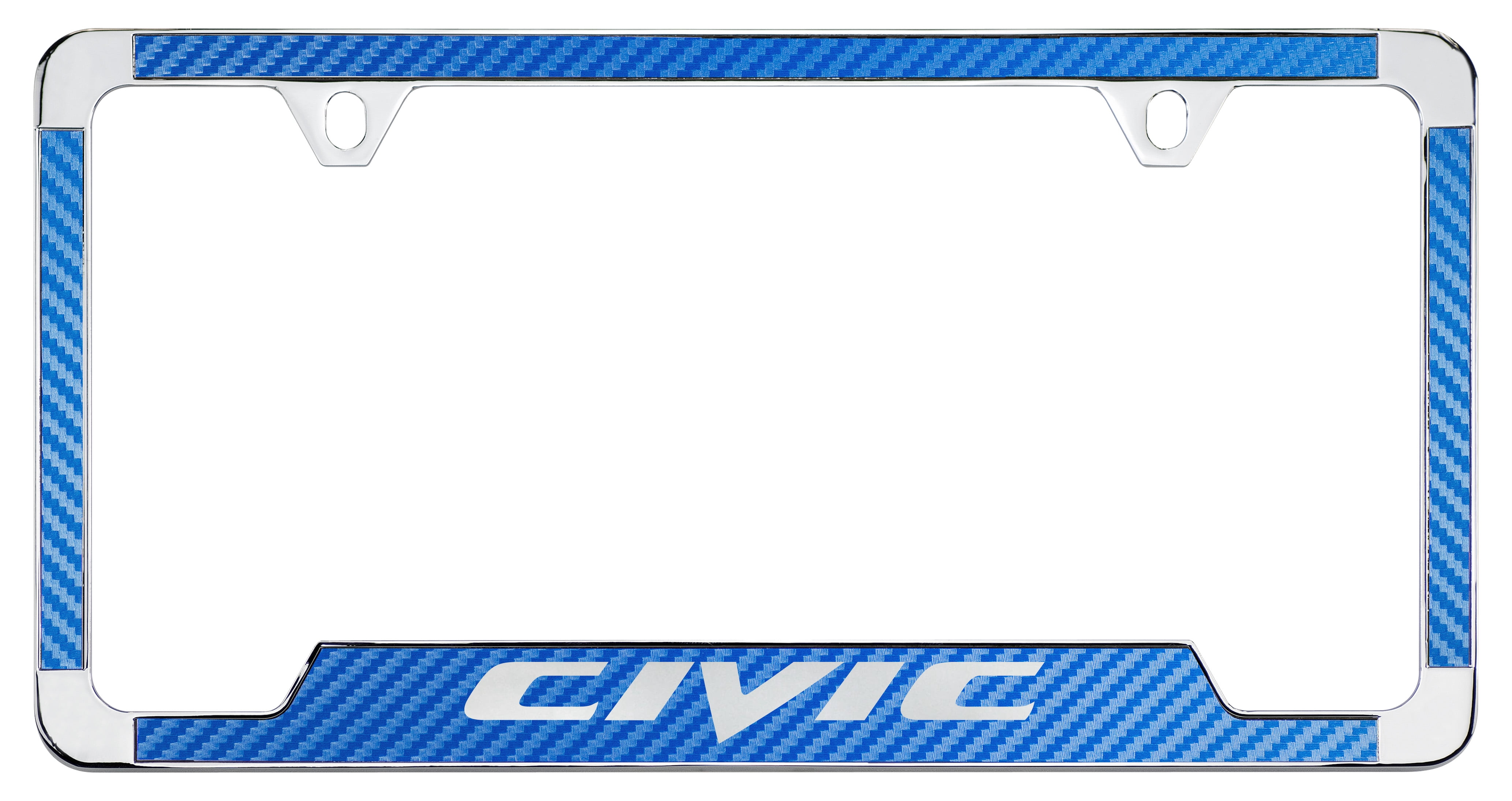 Honda Civic Blue Simulated Carbon Fiber License Plate Frame Holder