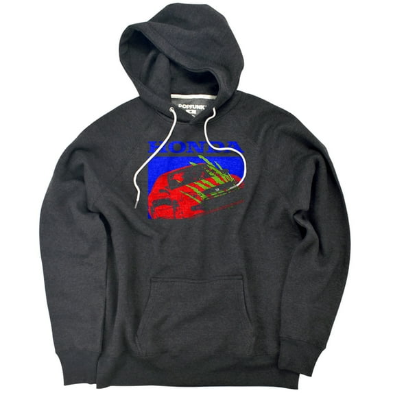 Honda Civic Bold Unisex Adult Slim Fit Pull-Over Heather Hoodie, Charcoal, Large