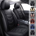 thumbnail image 1 of For Honda Civic Car Seat Covers, Waterproof 5 Seats Front Rear Seat Pu Leather Full Set Auto Cushion Protector for Accord/ CR-V/ Crosstour/ Clarity Electric Black, 1 of 14