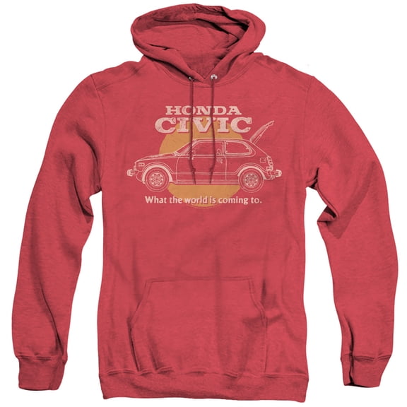 Honda Civic Coming World Unisex Adult Pull-Over Heather Hoodie, Civic Coming World, 2X-Large