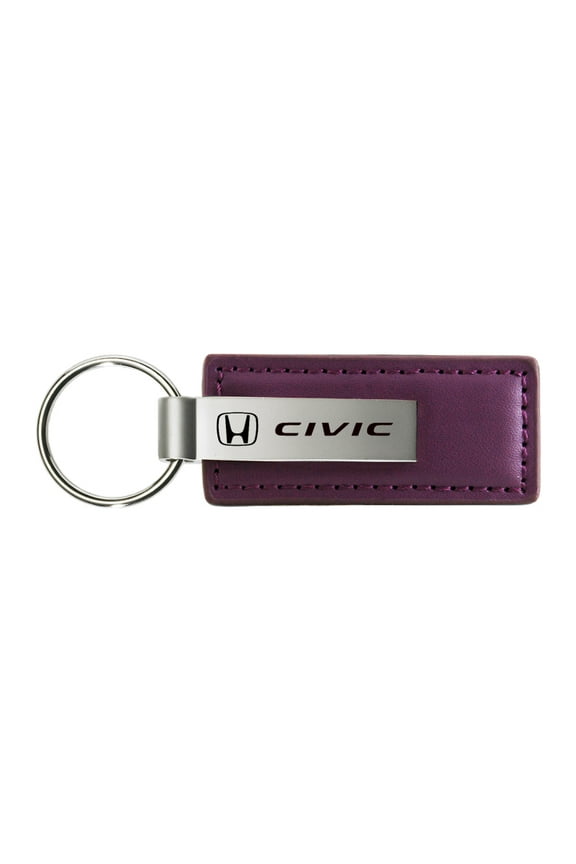 Honda Civic Rectangular Leather Key chain (Purple)