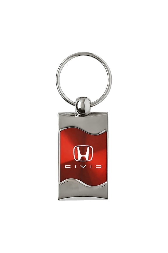 Honda Civic Reversed C Keychain & Keyring - Red Wave