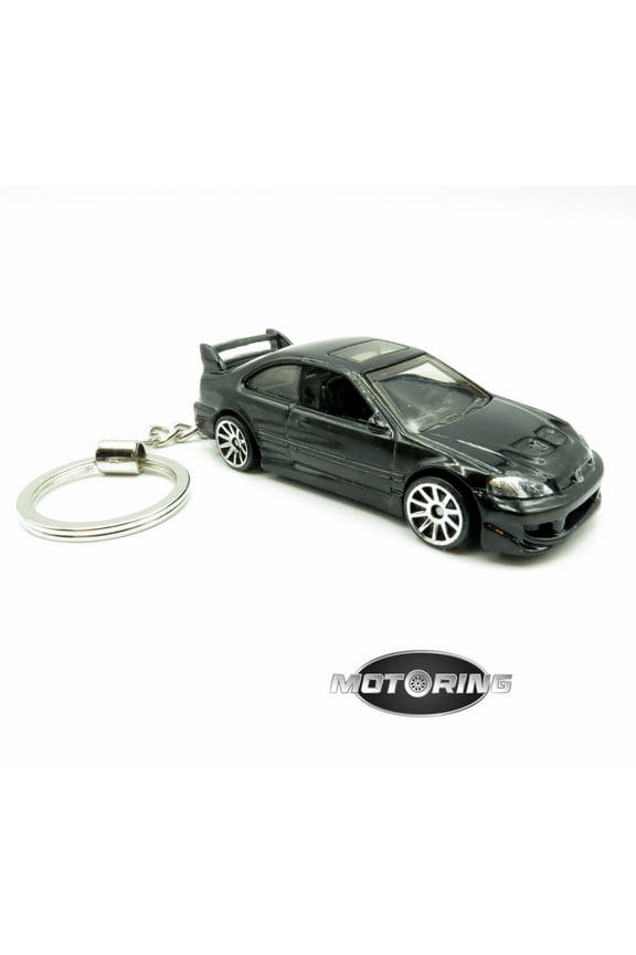 Civic SI Black Car Rare Novelty Keychain 1:64 Diecast