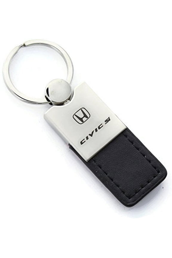 Honda Civic SI Keychain & Keyring - Duo Premium Black Leather
