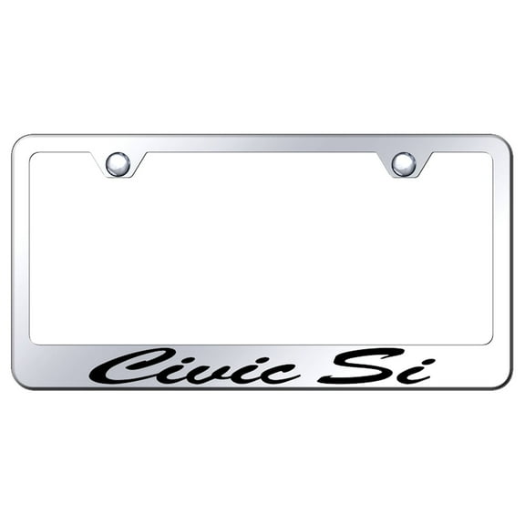 Honda Civic SI Laser Etched Script Stainless Steel License Plate Frame (Chrome)