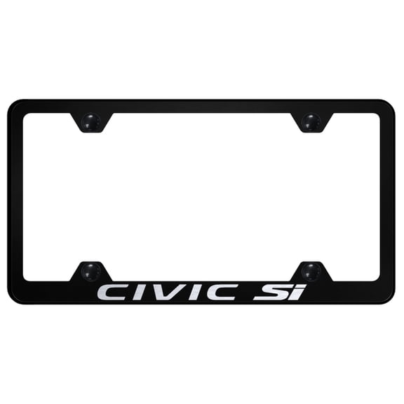 Honda Civic SI Stainless Steel Wide Body License Plate Frame (Black)