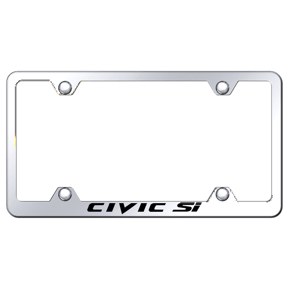 Honda Civic SI Stainless Steel Wide Body License Plate Frame (Chrome)