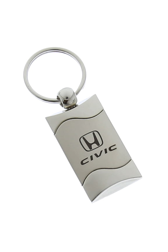 Honda Civic Satin Rectangular Key Ring (Chrome)