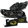 thumbnail image 1 of Honda Civic Sedan 4Dr Smoked Len Headlights, Yellow Lens Fog Lights, 1 of 2