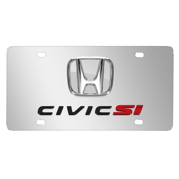 Honda Civic Si 3D Chrome Logo Dual Chrome Stainless Steel License Plate