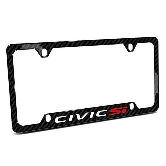 Honda Civic Si Black Real Carbon Fiber 50 States License Plate Frame