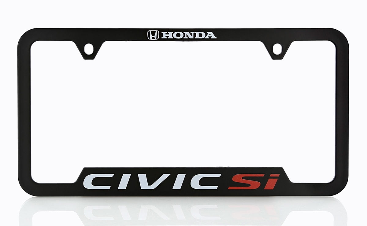 Honda Civic Si Wordmark Black ABS Plastic License Plate Frame Holder 2 Hole