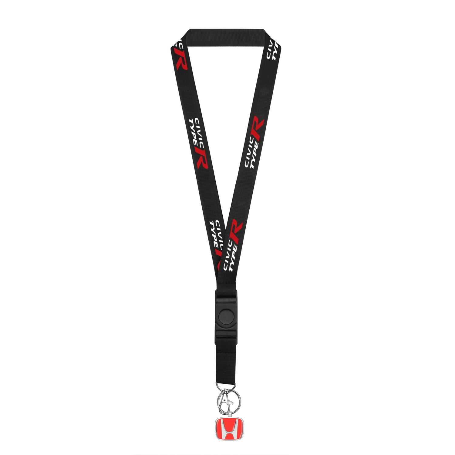Honda Civic Type-R Black Nylon Lanyard with Red H Logo Key Charm ...