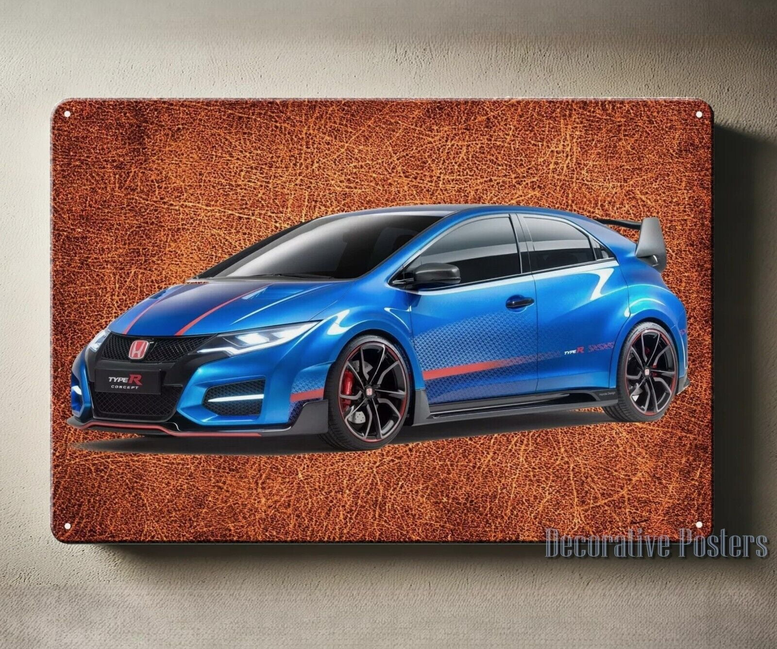 Honda Civic Type R Car Metal Poster Tin Sign 20x30cm Man Cave Garage ...