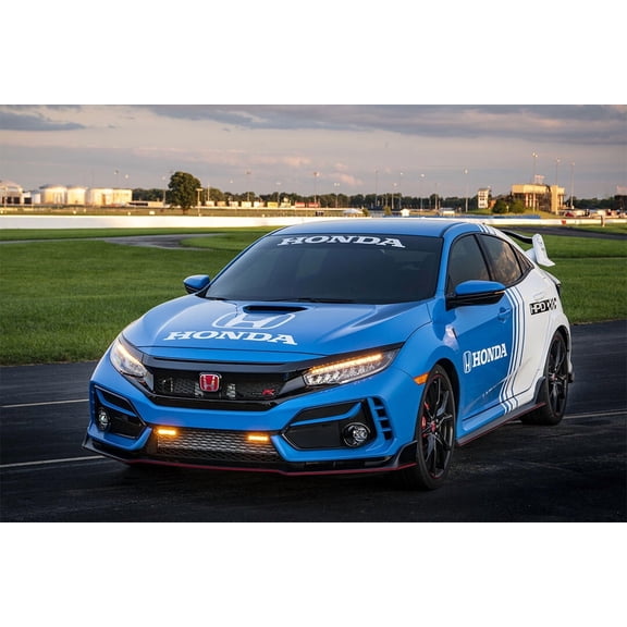 Honda Civic Type R Pace Car Sport Racing Art Indoor Decor - 12x18 Inch Laminated Poster - Stunning Detail and Bold Colors