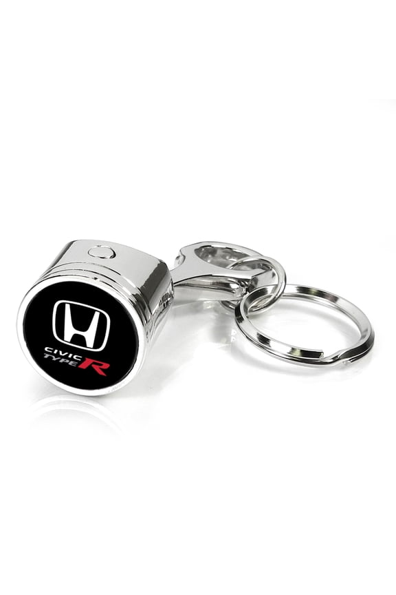 Honda Civic Type-R Piston Style Chrome Metal Key Chain