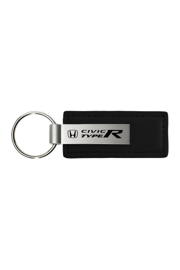 Honda Civic Type R Rectangular Leather Key chain (Black)