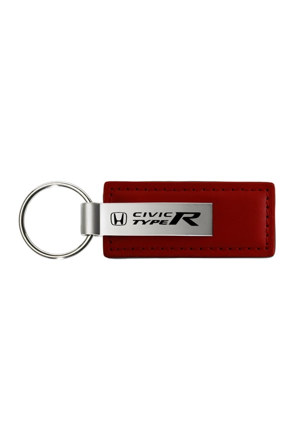 Honda Civic Type R Rectangular Leather Key chain (Burgundy)