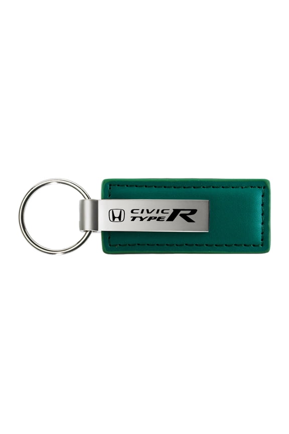 Honda Civic Type R Rectangular Leather Key chain (Green)
