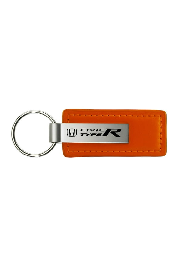 Honda Civic Type R Rectangular Leather Key chain (Orange)