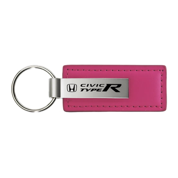 Honda Civic Type R Rectangular Leather Key chain (Pink)