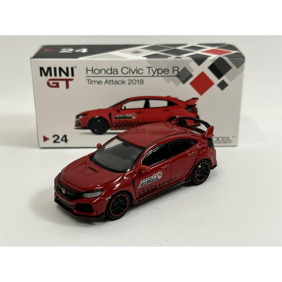 Honda Civic Type R Time Attack 2018 Red 1:64 Scale Mini GT MGT00024L