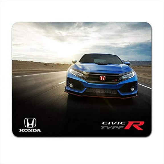 Honda Civic Type-R in Blue Front View Racing Graphic PC Mouse Pad for Gaming and Office